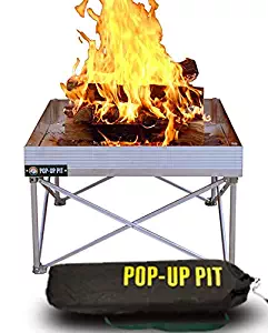 Campfire Defender Protect Preserve Pop-Up Fire Pit - Portable Outdoor Fire Pit Clean Burn Tech, Less Smoke - Never Rust Full-Size Fire Pit - US Forest Service and B.L.M. Fire Pan Approved