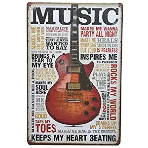 +Urbano Music Makes Me Sign - Retro Look Tin Signs for Home, Pub, Garage, Restaurant, Deco Wall, Decor, Poster 8 x 12 Inches Size