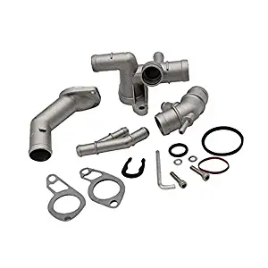 Everrich Aluminum Coolant Flange Upgrade Kit For VW MK4 Golf Jetta GLI GTI TT 337 1.8T-Cooling Hose Flange-Coolant T-Fitting-Thermostat Housing Cover-Water Distribution Pip