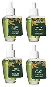 Bath and Body Works 4 Pack Fresh Balsam Wallflowers Fragrances Refill. 0.8 Oz.