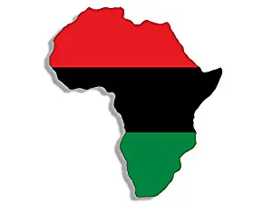 MAGNET 3x5 inch AFRICA Shaped Pan African Flag Sticker - decal black history continent Magnetic vinyl bumper sticker sticks to any metal fridge, car, signs