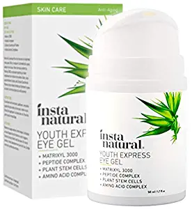 InstaNatural Eye Gel Cream - Wrinkle, Dark Circle, Fine Line, Puffiness, Redness Reducer - Anti Aging Blend for Men & Women with Hyaluronic Acid - Fight Bags & Lift Skin Under Eyes - 1.7 oz