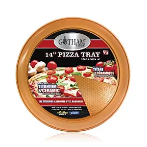 Gotham Steel 14” Perfect Pizza Tray – with Premium Nonstick Copper Coating – PTFE/PFOA Free, Dishwasher & Oven Safe to 500°