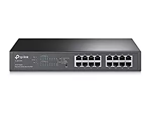 TP-Link 16-Port Gigabit PoE+ Easy Smart Managed Switch with 110W 8-PoE Ports | Unmanaged Plus |Plug and Play | Desktop/Rackmount | Metal | Lifetime (TL-SG1016PE)