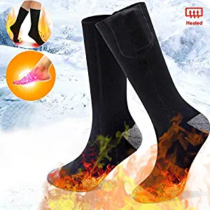 Electric Rechargeable Battery Heated Socks for Men Women,Winter Warm Thermo-Socks Outdoor Sports Ski Heating Sox for Cold Feet Thermal Socks Foot Warmer