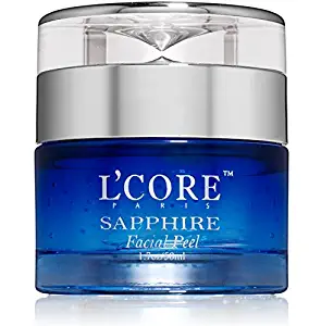 L'Core Paris Sapphire Facial Peel with Organic Extracts - Anti Aging Facial Peeling Gel Infused with Minerals and Real Sapphire Dust - 1.7oz/50ml