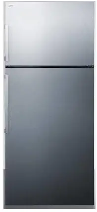 FF1511SS 28 Energy Star Certified Top Freezer Refrigerator with 12.6 Cu. Ft. Capacity Fruit and Vegetable Crisper Interior LED Lighting Digital Temperature Control and Door Storage: Stainless Steel