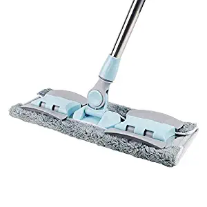 VAIIGO 360° Rotating Microfiber Dust Mop, Hardwood Floor Mop, Dust Flat Mop, Stainless Steel Handle with Extension and 5 Reusable Mop Pads, for Home/Ofice Floor Cleaning