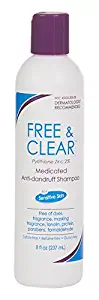 Free & Clear Medicated Anti-Dandruff Shampoo | Fragrance, Gluten and Sulfate Free | For Sensitive Skin | Maximum OTC Strength Zinc Pyrithione 2% | 8 Ounce