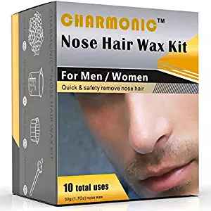 Nose Wax Kit for Men and Women, Nose Hair Removal Wax (50 grams / 10 times usage count)