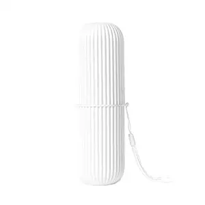 Hli-SHJHsmu Portable Toothbrush Holder Protect Cover Case Travel Hiking Camping Brush Box Home Bathroom (White)