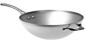Calphalon Contemporary Stainless Steel Cookware, Flat-Bottom Wok, 13-inch