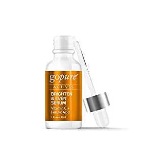 goPure Actives Professional Facial Vitamin C Serum for Face, Eye, Topical Facial Wrinkle Antiaging Oil Hydrates Skin Acne Care Oils Dark Spot Remover Moisturizer Serums