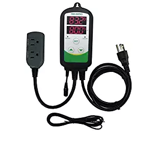 Inkbird Pre-Wired Digital Dual Stage Temperature Controller Outlet Thermostats 110V 1100W With 6.65ft DC Cord NTC Stainless Probe Sensor for Aquarium, Incubator ect