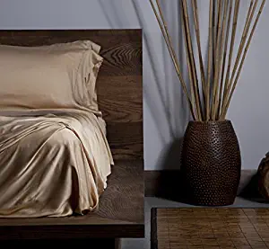 SHEEX Ecosheex Bamboo Origin Sheet Set with 2 Pillowcases, Soft Luxury Sateen, Honey, Queen