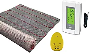 40 Sqft Mat, 240 Volt, Electric Radiant Floor Heat Heating System with Aube Digital Floor Sensing Thermostat