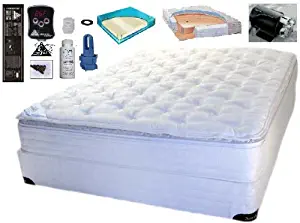 Queen Size 60 x 80 Softside Cotton Pillow Top Waterbed Mattress with Heater, Liner, Bladder, Electric Pump, Fill Kit & Conditioner