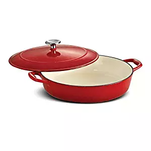 Tramontina Enameled Cast Iron Covered Braiser, 4-Quart, Gradated Red by Tramontina