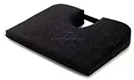 TUSH CUSH Seat Cushion - Small Home Office Car Compu Computer Ergonomic Orthopedic Chair Cushion - Black Velour Fabric