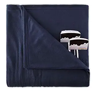 Biddeford 1004-9052106-544 Comfort Knit Fleece Electric Heated Blanket King Navy Blue