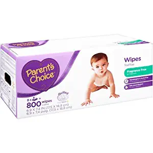 Parent's Choice 800 sheets Fragrance Free Baby Wipes