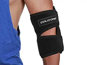 Elbow Ice Pack Soft Brace + Compression for Tennis Elbow Fast Pain Relief, 360 deg. Ice Wrap, 0 deg. C 15-20 Minutes, Icing Recommended by Ortho MDS as Safe and Effective. Universal Size, USA