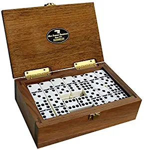 Alex Cramer Double-9 Spinner Domino Set in Black Walnut Case- Special Introductory Price - Holds 55-Piece Set of Dominoes (Domino Set)