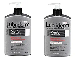 Lubriderm Lubriderm Men's 3in1 Lotion, Body, Face and Postshave Lotion, Fragrance Free, 16 Fl Oz (Pack of 2)