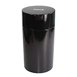 Tightpac America, Inc. Tightvac - 3 to 12 Oz Vacuum Sealed Storage Container, 1.3-Liter/1.1-Quart, Black