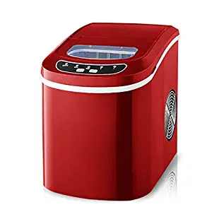 Xinrangxin Fast Electric Party Ice Machine - Compact Top Load 0.7Kg, Desktop Ice Machine Portable and Compact Electric Efficient Fast Operation Control Panel Ice Machine Mini Cube (Red)