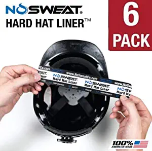 No Sweat Disposable Hard Hat Sweatband/Liner/Sweat Absorber (Instantly Wicks Moisture & Prevents Sweat Stains (Bump Cap/Construction/Industrial/Work) (06 Pack)