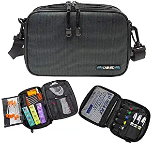 ChillMED Elite Diabetic Organizer Supply Kit | Insulin and Medication Travel Cooler Bag - Slate