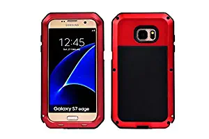 Galaxy S7 Edge Case,Armor Tank Aluminum Metal Shockproof Military Heavy Duty Protector Cover Hard Case for Samsung Galaxy S7 Edge rotector Cover Hard Case for G9350 (red)