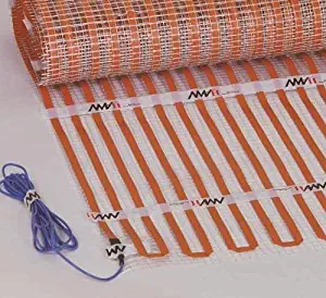 AHT Flat Ribbon Floor Heating Mat 120V Size: 40" x 40" (Can not be Cut). Over 30% Savings in Electrical Consumption due to Amorphous Metal Technology and Dense Ribbon Coverage.