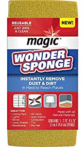 Magic Dust Wonder Sponge for Blinds Fans Lampshades Baseboards Pet Hair TV's Computer Electronics Auto Remover
