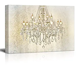 wall26 - Chandelier on Vintage Background - Canvas Art Wall Decor - 16x24 inches