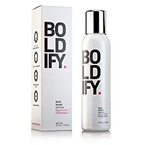 BOLDIFY 3X Biotin Hair Growth Serum - Get Thicker Hair Day One - Natural 3-in-1 Hair Regrowth Serum, Leave-In Conditioner & Blow Out Thermal Protectant for Thicker, Longer, Stronger Hair (4 Ounces)