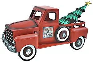 Zaer Ltd. Metal Holiday Truck with a removable Christmas Tree (Red)