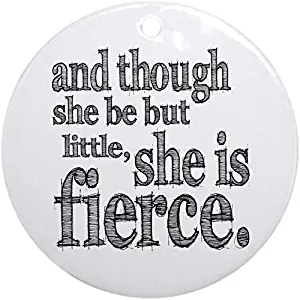 10CIDY She is Fierce Shakespeare Ornament (Round) Holiday Christmas Ornament Holiday and Home Decor Round Xmas Gifts Christmas Tree Ornaments Ideas 2019