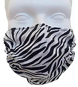 Zebra Print Dust & Allergy Mask by Breathe Healthy, Comfortable, Washable, Reusable Filtering Mask - Filters Dust, Pollen, Allergens, Flu Germs; (Child/Youth Size)