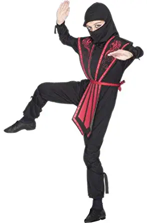 Smiffy's Big Boys' Costume Enfant Ninja Rouge Et Noir Ans