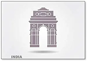Indian Gate in New Delhi Minimalist Illustration Classic Fridge Magnet