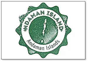 Andaman Islands Map Vintage Stamp. Dark Green Illustration Fridge Magnet