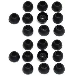 10 Pairs Medium Silicone Replacement Ear Buds Tips - Black