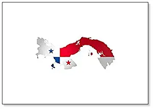 Silhouette of Panama Map with National Flag Illustration Fridge Magnet