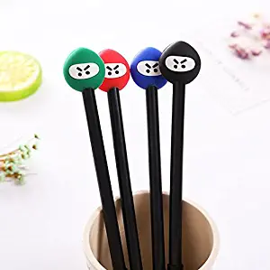 Thedmhom 10 Pcs Cute Kawaii Cartoon Ninja Roller Ball Pen Sober Emoji Gel Pen with 0.5mm Point Black Ink Pens Creative Ballpoint Stationery Prizes Supplies Office School Student Kid Birthday Gift Set