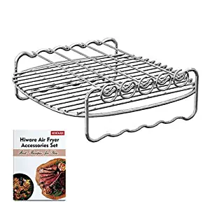 [XLVersion] Air Fryer Accessories - Air Fryer Rack XL with 5 Skewers, Recipes Included, Compatible with Philips XL/Power Air Fryer XL/GoWISE USA XL/Cooks Essentials Air fryer XL