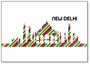 Skyline of New Delhi Fridge Magnet