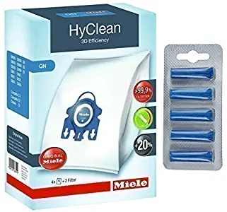 Miele GN HyClean 3D Efficiency Dust Bags for Vacuum Cleaners + Free 4YourHome Ocean Breeze Air Fresheners 10123210