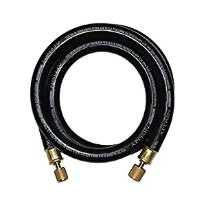 Appion MH120006EAK 1/2" Diameter Hose, 3/8" FL to 1/4" FL Vacuum Certified Refrigerant Hose, 6', Black